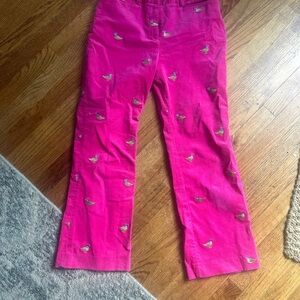 Vintage Lilly Pulitzer Pink Corduroy Pants with Duck Embroidered sz: 2